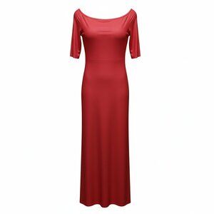 Red Off-Shoulder Maxi Dress